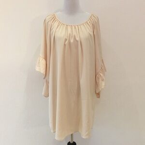 Vava by Joy Han Women's Cream Shift Mini Dress Long Sleeve size XS